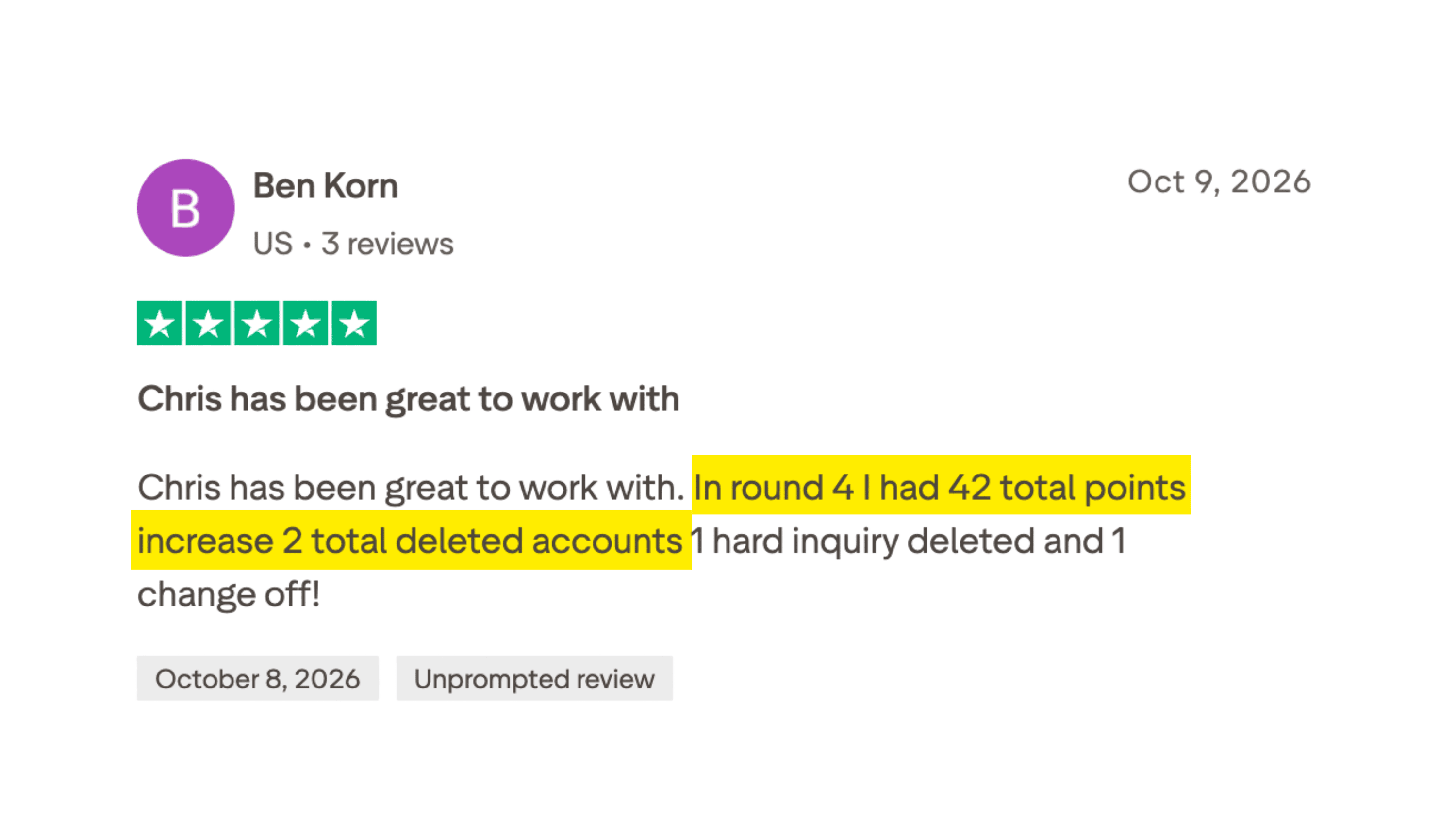 Client made it to the 700+ club in 6 months or less.