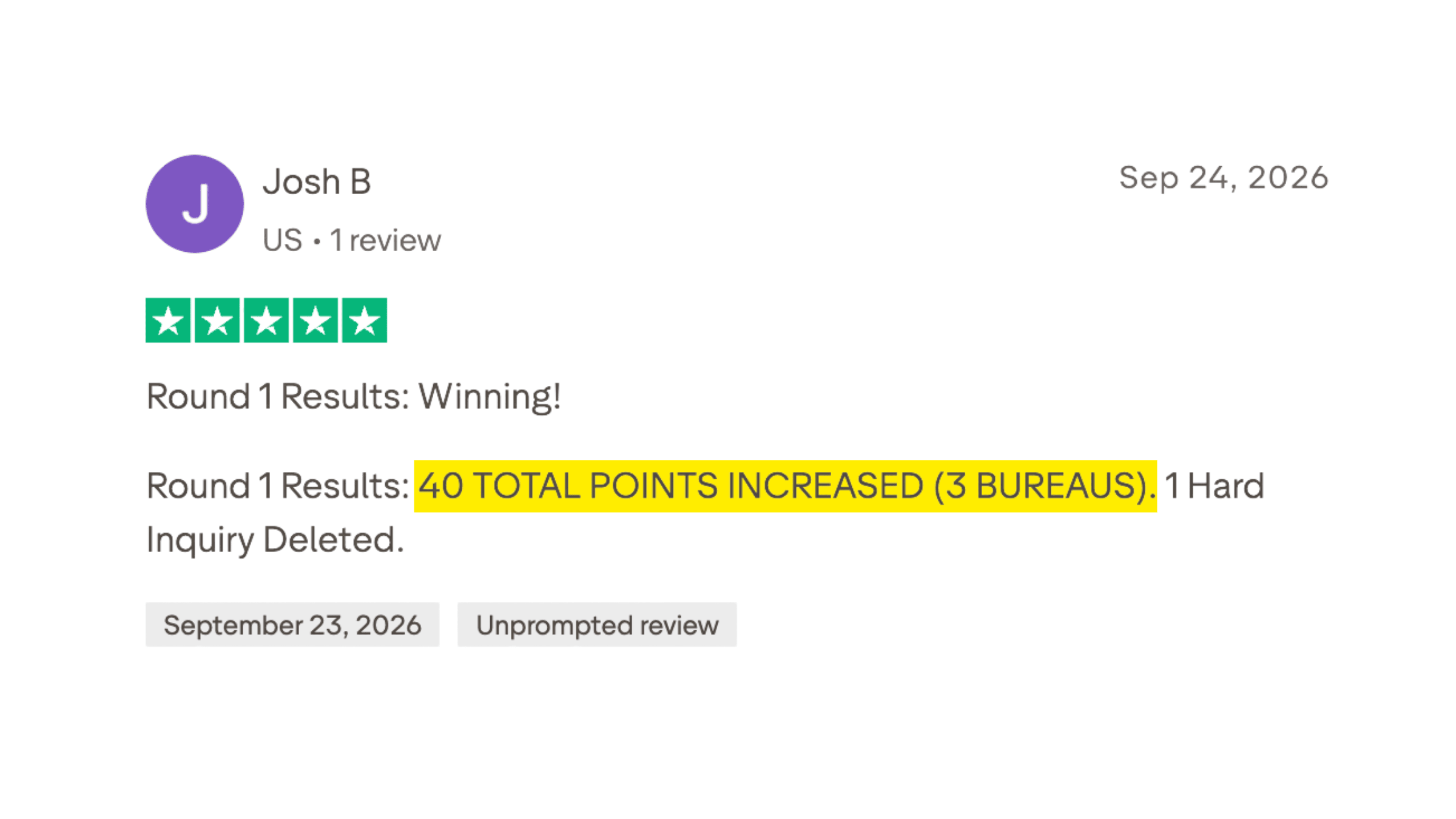 Client made it to the 700+ club in 6 months or less.