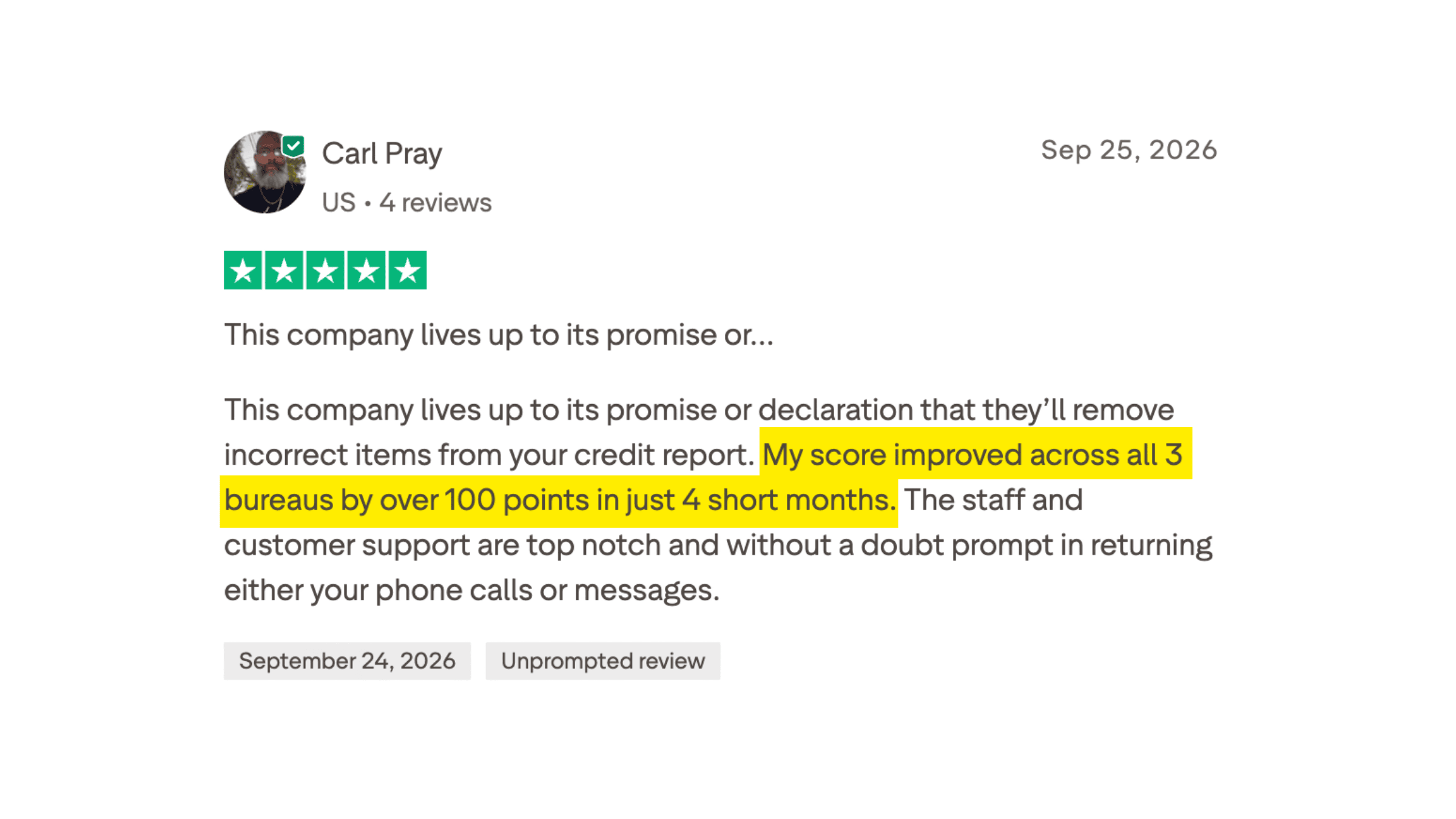 Client made it to the 700+ club in 6 months or less.