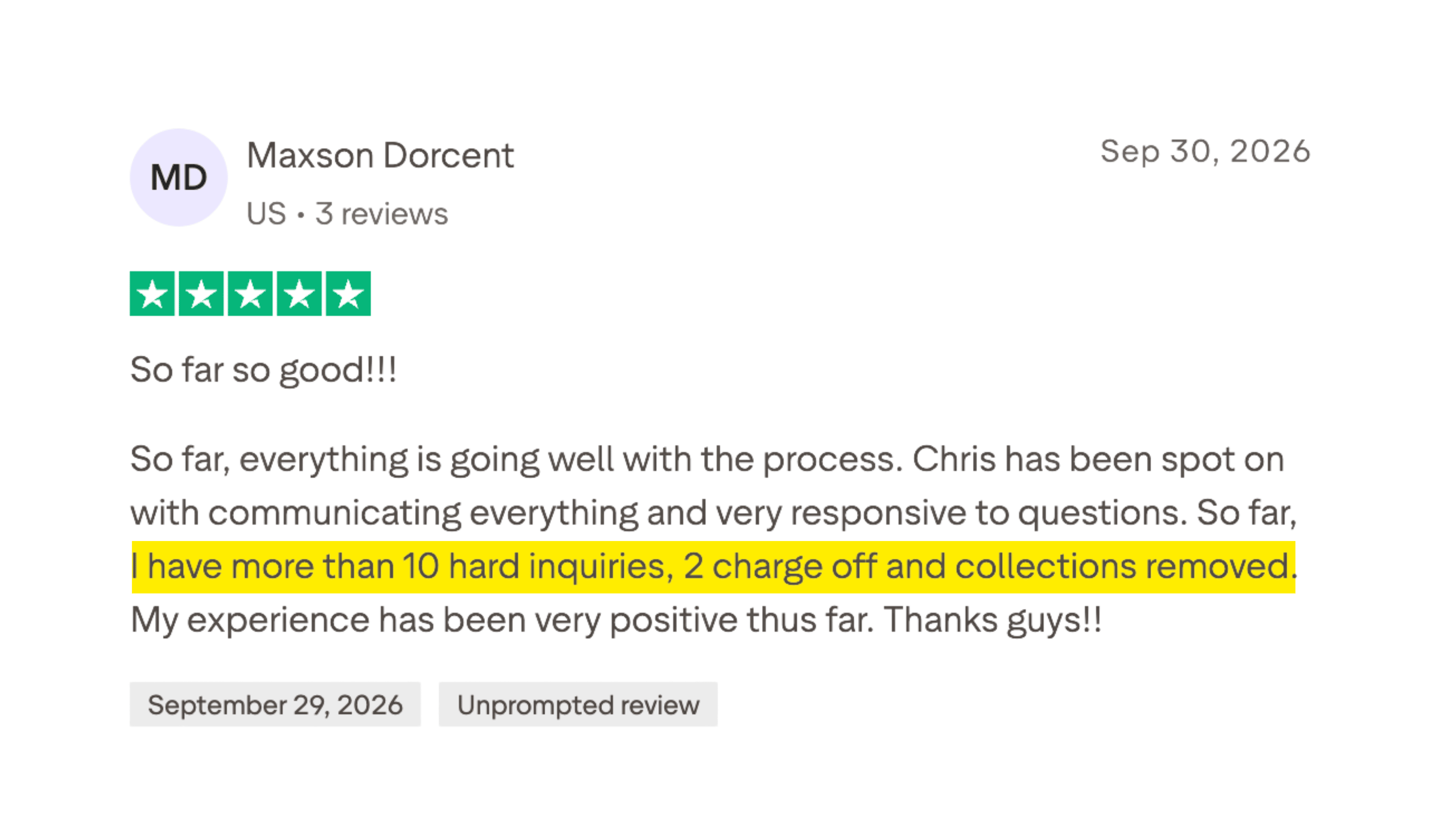 Client made it to the 700+ club in 6 months or less.