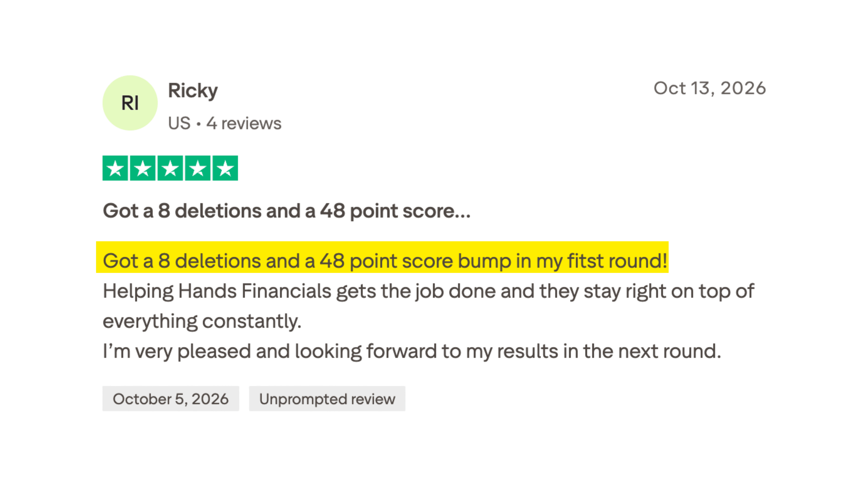 Client made it to the 700+ club in 6 months or less.